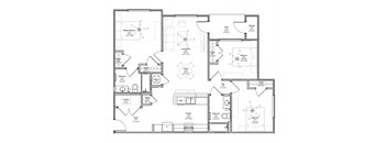 A black and white floor plan of a house with labeled rooms.