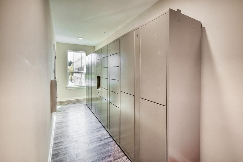 500 Northside Stations mailroom with lockers