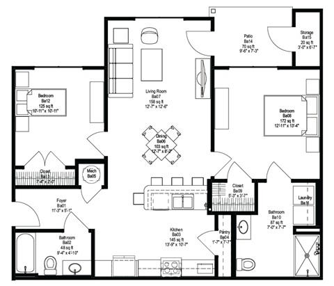 a blueprint of a floor plan of a house