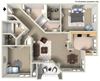 E Floor Plan E Floor Plan, at Missions at Sunbow Apartments, CA, 91911