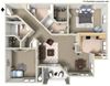 F Floor Plan F Floor Plan, at Missions at Sunbow Apartments, 5540 Ocean Gate Lane