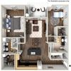 1259 sq.ft. 40c2 - 2x2 Floor Plan 1259 sq.ft. 40c2 - 2x2 Floor Plan, at Tavera, Chula Vista, CA