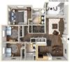 1343 sq.ft. 40d - 3x2 Floor Plan 1343 sq.ft. 40d - 3x2 Floor Plan at Tavera, Chula Vista, 91913