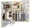 Monaco Floorplan One Bedroom One Bath