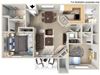 Saint Tropez Floorplan Two bedroom Two Bath