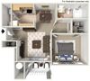 A- Bartlett 656 SF Floor Plan A- Bartlett 656 SF Floor Plan, at Casoleil, San Diego, CA