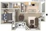 B- Francisco 809 SF Floor Plan B- Francisco 809 SF Floor Plan, at Casoleil, San Diego, 92154