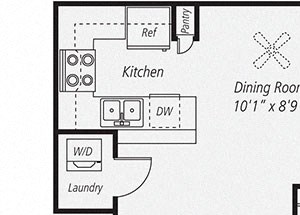 Two Bedroom/Two Bath Floor plan Two Bedroom/Two Bath Floor plan, at Park Pointe, El Cajon, California