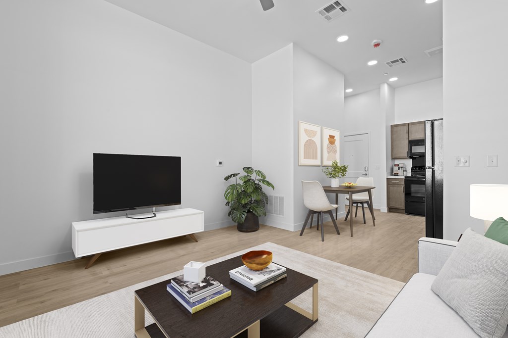 Modern living room at 36N Apartments, Tulsa, OK, 74106