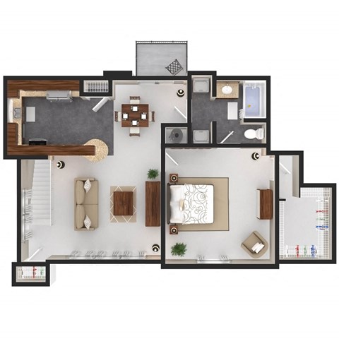 1 Bed Loft + $150 Attached Garage (Fireplace Optional)