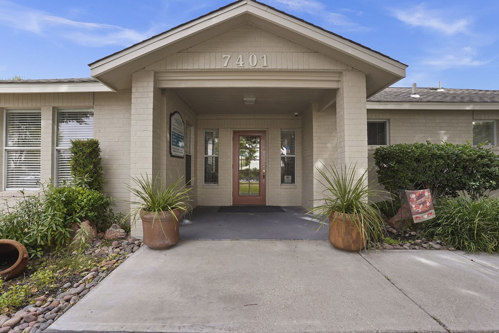 The front of a building with the number 7401 on it.
