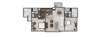 2 Bed Loft with Optional Fireplace and 150 Dollar Attached Garage