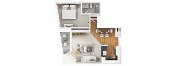 11A Floor Plan at Ashton Towers, Los Angeles, 90024
