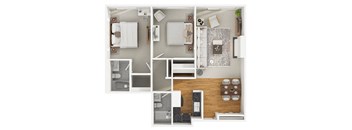2BR 2BA - FLOOR PLAN E - 972 HILGARD at The Hilgard, California, 90024