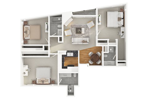 33C Floor Plan at Ashton Towers, Los Angeles, California