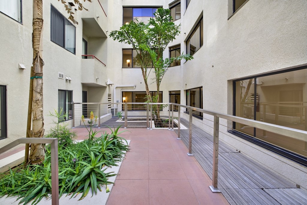 Interior Courtyard at Ashton Towers, Los Angeles, CA, 90024