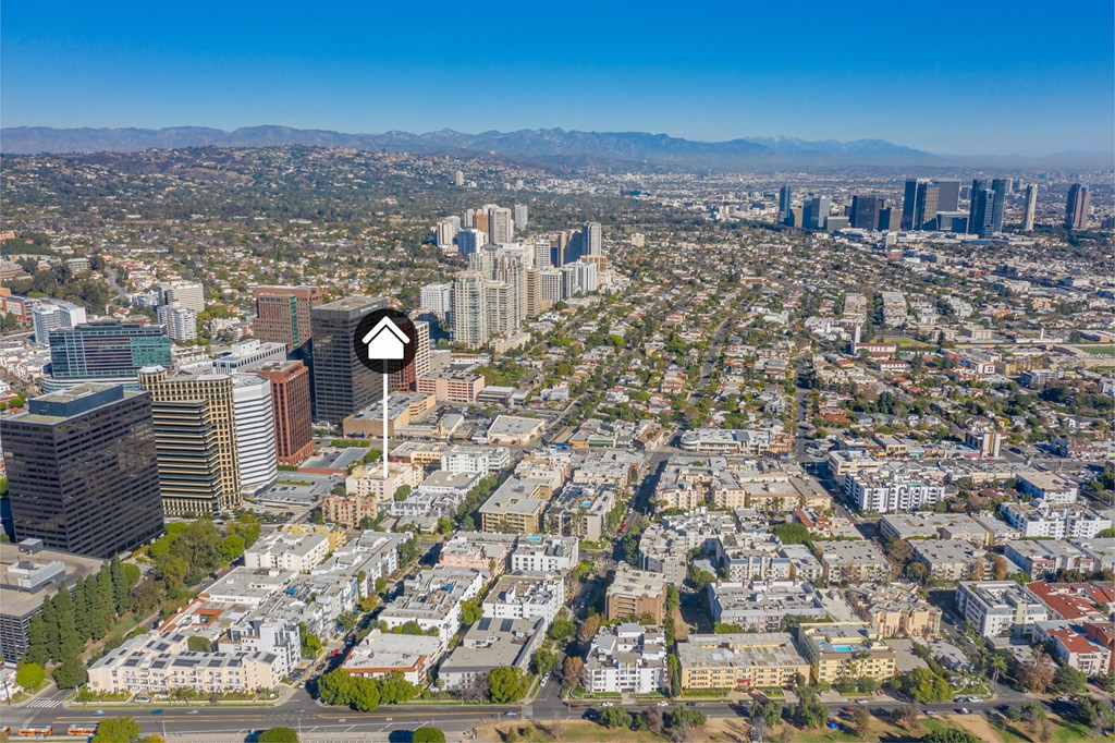 Aerial view of buildings  at Ashton Towers, California