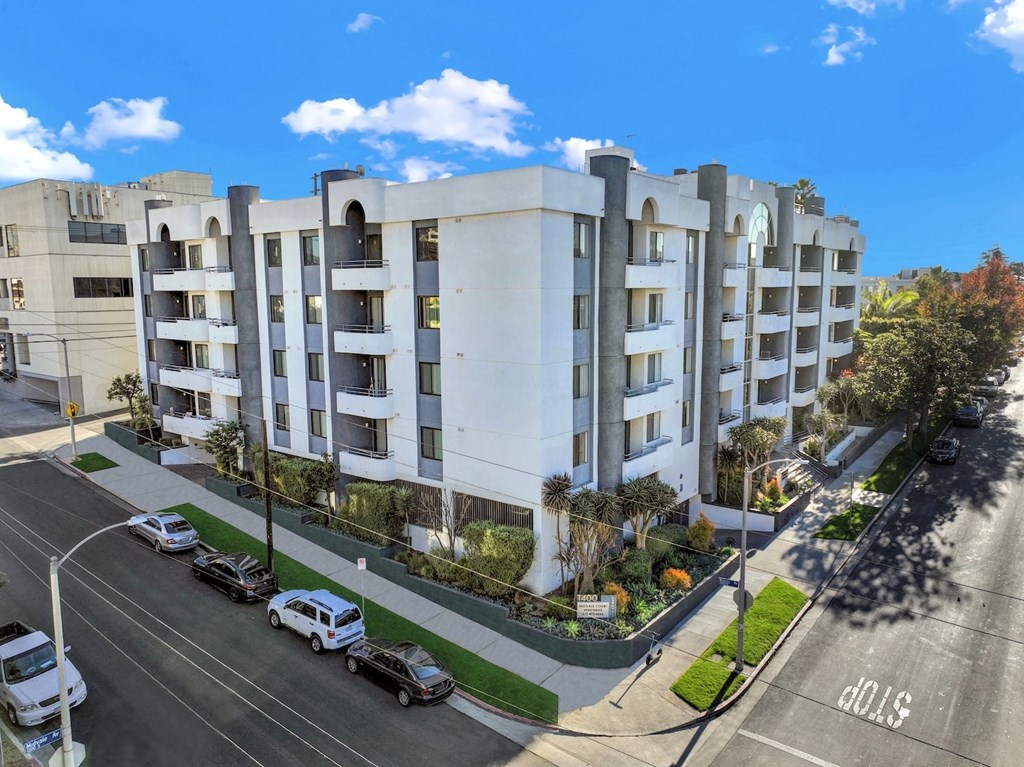 Exterior aerial view at Midvale Court Apartments Westwood, Los Angeles, 90024