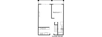 972 Hilgard 2 Bedroom 2 Bath Penthouse Loft Floor Plan at The Hilgard, California