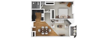 1 bedroom 1 bath B at Midvale Court Apartments Westwood, Los Angeles