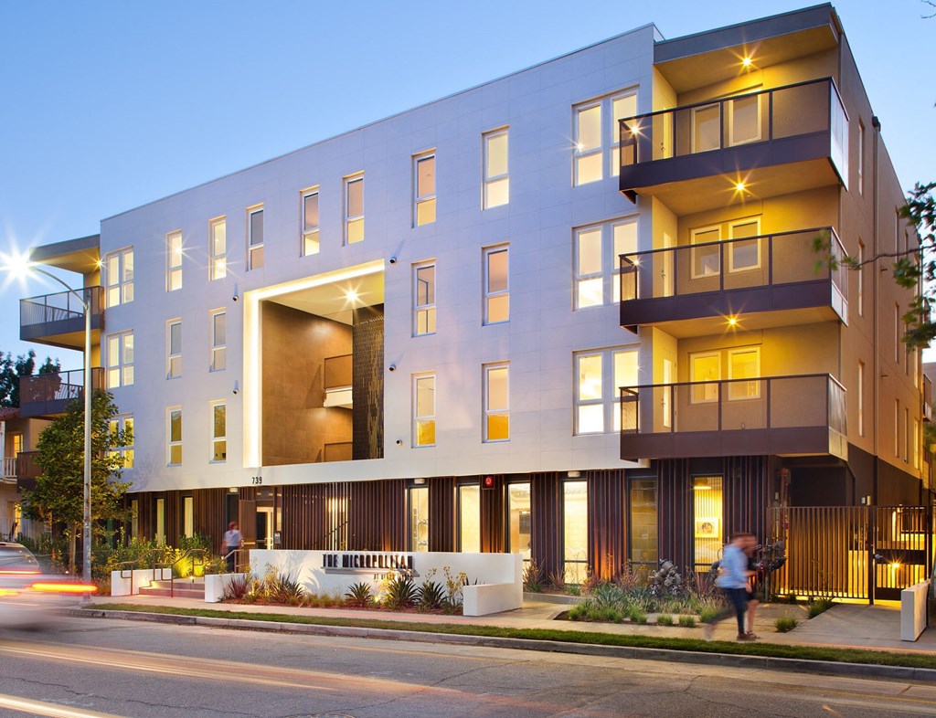 Exterior street view of an apartment building