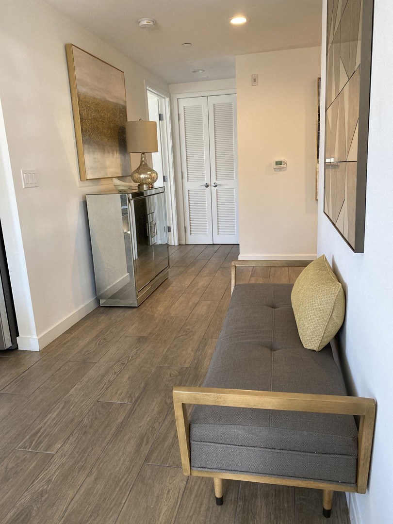 Apartment hallway with closet