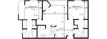 2BR 2BA - FLOOR PLAN G - 1441 MIDVALE