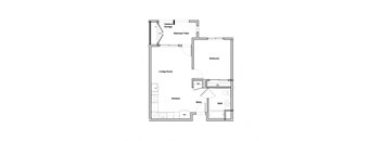 1 Bedroom 1 Bathroom Floor Plan