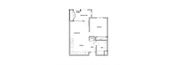 1 Bedroom 1 Bathroom Floor Plan