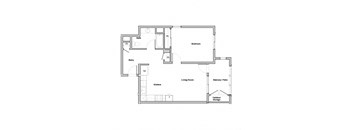 1 Bedroom 1 Bathroom Floor Plan