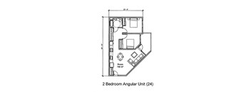 456 West 2 Bedroom Floorplan A