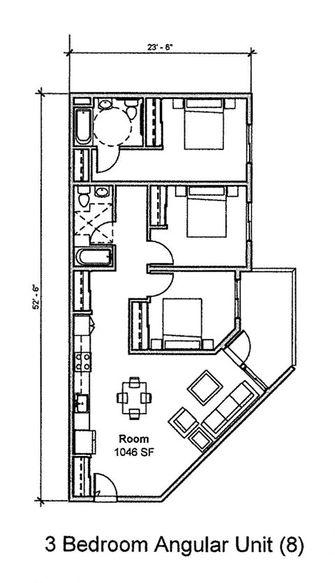 456 West 3 Bedroom Floorplan A