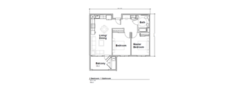 Mountain View 2 Bedroom Floorplan