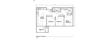 Mountain View 3 Bedroom Floorplan