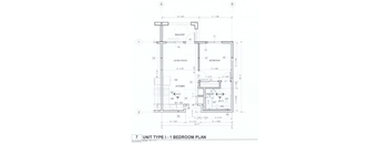 Floorplan of a 1-bedroom apartment at Santa Angelina
