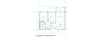 Floorplan of a 2-bedroom apartment at Santa Angelina