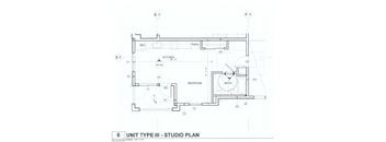 Floorplan of a studio apartment at Santa Angelina