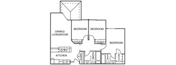 3 Bedroom 2 Bathroom Floor Plan