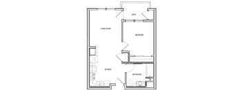 Veterans Park 1 Bedroom Floor Plan
