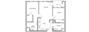 Veterans Park 2 Bedroom Floor Plan