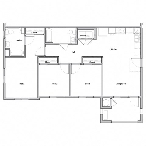 3 Bedroom 2 Bathroom Floor Plan