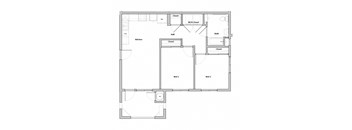2 Bedroom 1 Bathroom Floor Plan