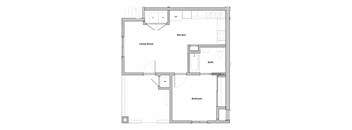 1 Bedroom 1 Bathroom Floor Plan