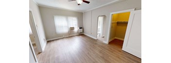 Wood Floor Living Room at Hobart Apartments, California, 90029