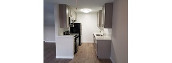 Kitchen at Federal Apartments, Los Angeles