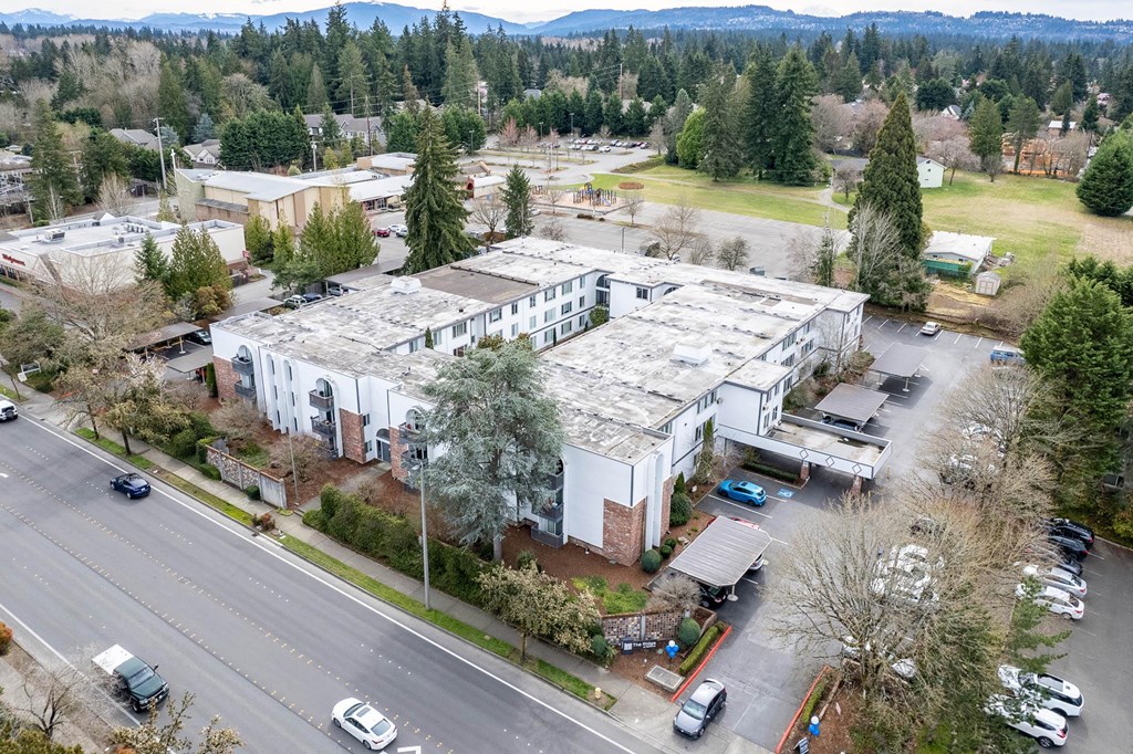 Aerial view of an office building at The Ridge at Bellevue, Bellevue, Washington