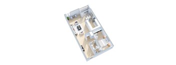 1 Bedroom Floor Plan at City Park View, Los Angeles