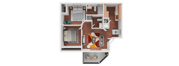 2 Bedroom 2 Bath Floor Plan at Mountain Vista, Sierra Vista, AZ