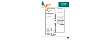 2 Bed 2 Bath Floorplan at Pines at Prescott Apartments, Prescott, AZ