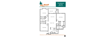 3 Bed 2 Bath Floorplan at Pines at Prescott Apartments, Prescott, AZ 86305
